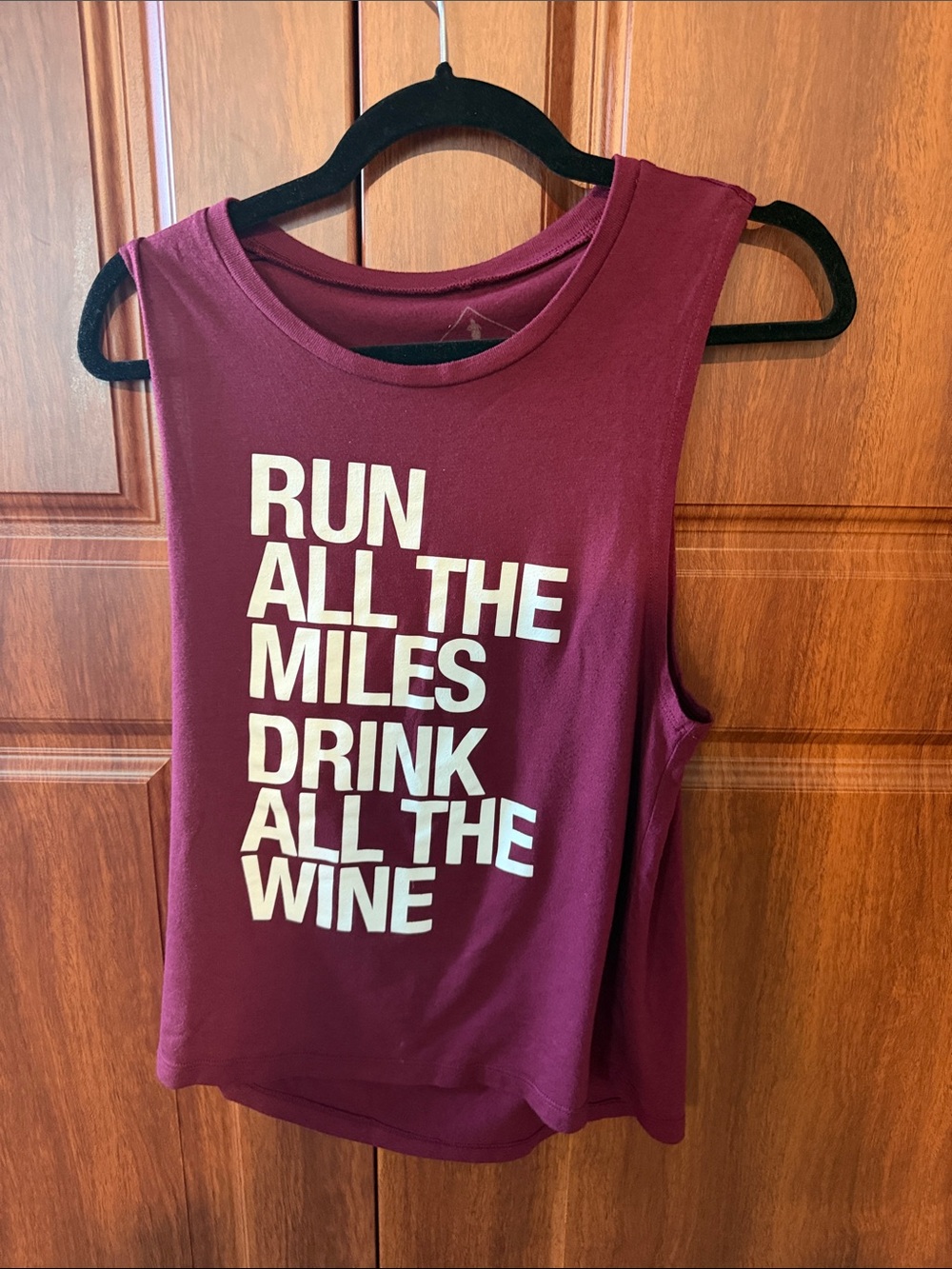 Run All The Miles Drink All The Wine.  Women’s tank top size M